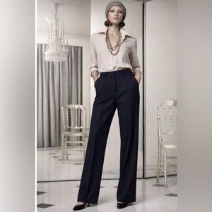 Talbots Classic Straight Women's Pants Black Size 6L Stretch Cotton Blend